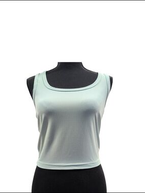 Sleeveless Ribbed Crop Tank Top - Mint